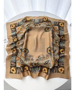 アクセサリー レディース スカーフ 1個 フォーシルク ペイズリー フローラル プリント 70cm 小判スカーフ、レディース新作バ