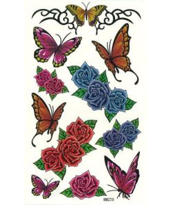 タトゥーシール 蝶・バタフライ　【17x10cm　ハロウィン　仮装 コスプレ・HM275】