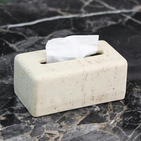 長方形ティッシュボックスカバー 装飾オーガナイザー 車 キッチン オフィス 化粧台 バスルーム ナプキンディスペンサー ティッシュケース ホームデコレ - 画像 (6)