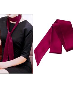 レディースシルク100% スキニースカーフネッカチーフネクタイハンドバッグハンドルリボンヘッドバンドスカーフ