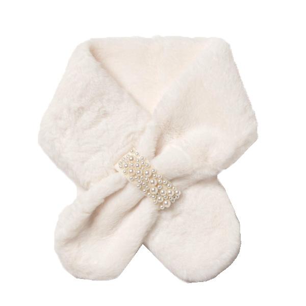 STYLEBLOCK ティペット マフラー パール付き 無地 レディース - 画像 (7)