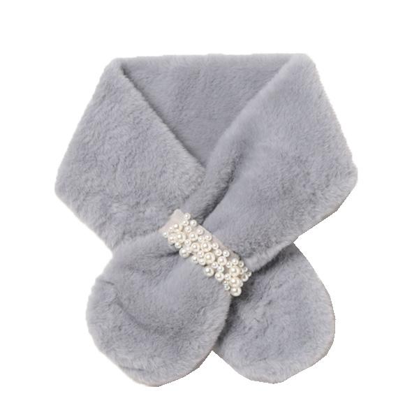 STYLEBLOCK ティペット マフラー パール付き 無地 レディース - 画像 (8)