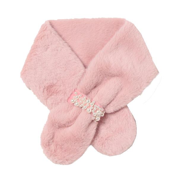 STYLEBLOCK ティペット マフラー パール付き 無地 レディース - 画像 (9)