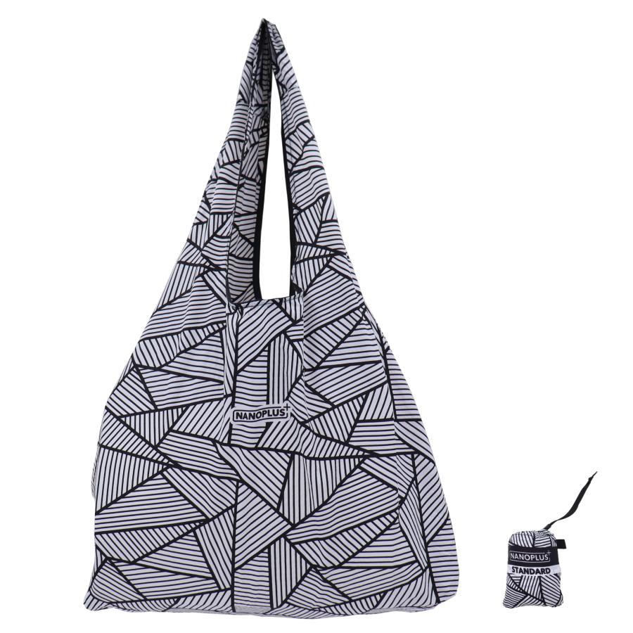 NANOPLUS エコバッグ 最新モデル ナノプラス 柄物シリーズ 折り畳み コンパクト 旅行 小さい マイバッグ 強い 買い物袋 折りたたみ 正規品 幾何学模様 爆買 - 画像 (2)