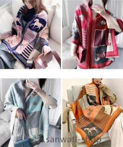 【特価】大 ホース柄 ストール ショール マフラー 馬柄 カシミヤ ブランケット 暖かいスカーフ ロング ウォーム マフラー新作
