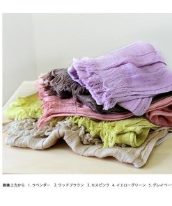 ヒオリエ UVカットリネン混 2重ガーゼストール 日本製