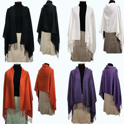 ふるさと納税 田原本町 高級 カシミヤ100% 薄手 大判 ストール 無地 66311 レディース 内モンゴル産 ブラック