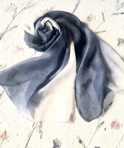 ふるさと納税 川俣町 川俣シルクストール楊柳　纏ふと、　藍