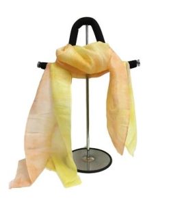 ふるさと納税 京丹後市 シルク100% 『ぼかし染めストール 』黄色×オレンジ系 45cm×175cm 上品で優しい肌触り