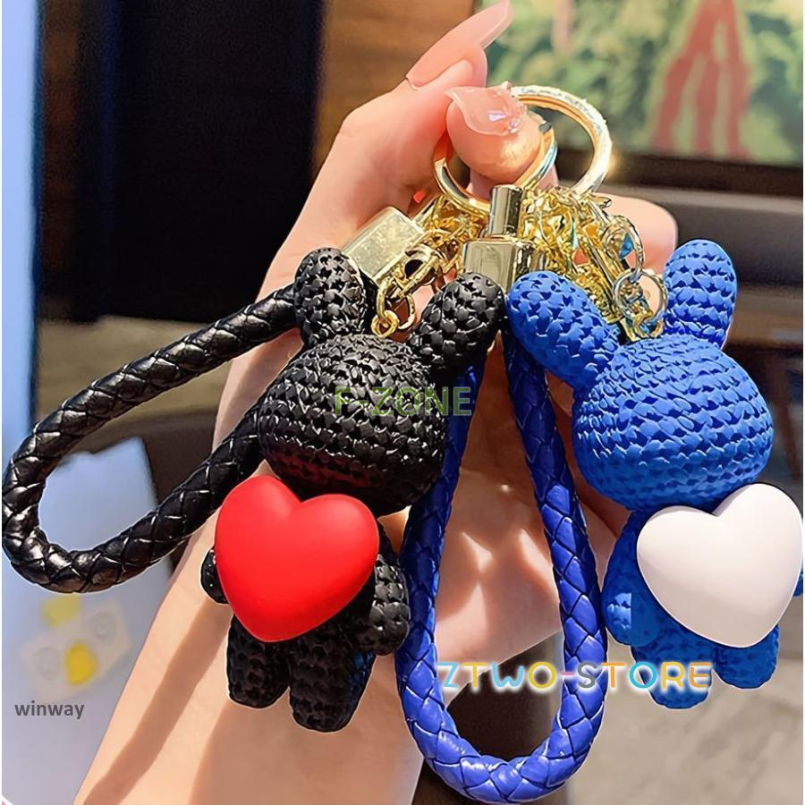 キーホルダー バッグチャーム ストラップ チャーム キーリング レディース 女性用 うさぎ ハート 鈴 かわいい おしゃれ プレゼント ギフト 贈り物 - 画像 (3)